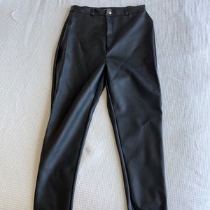 Black Faux leather pants